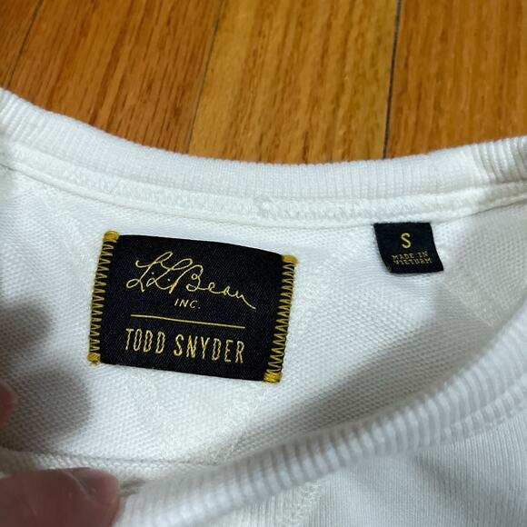 LL Bean Todd Snyder Organic Cotton Sweatshirt Mt Katahdin Graphic Ivory Small - Picture 3 of 9